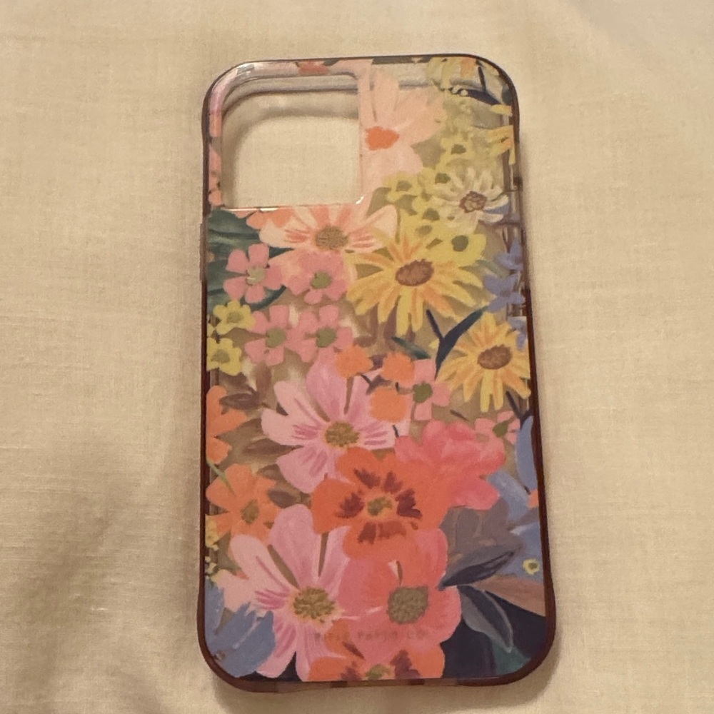 Rifle Paper Co. Floral Phone 15 Pro Case - Pink, Yellow, Blue